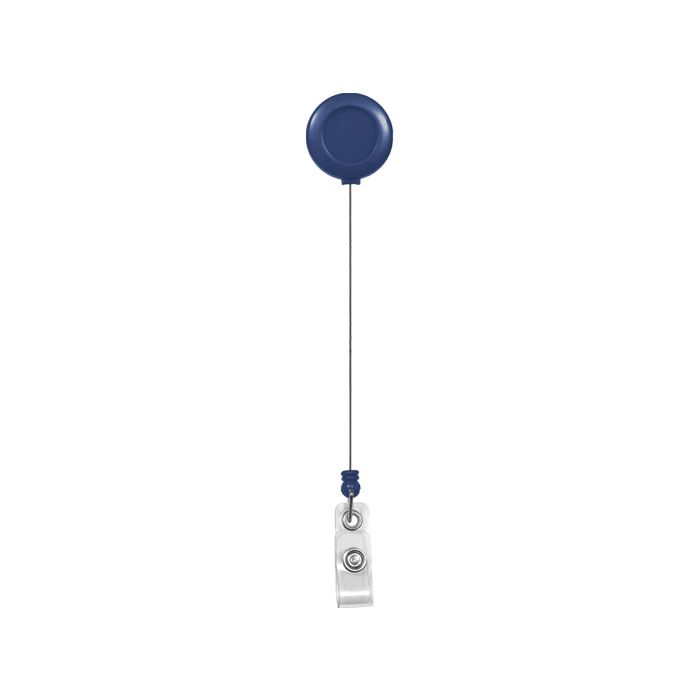 Custom Round Badge Reels - 1.25'' - Swivel Spring Clip - Clear Strap 