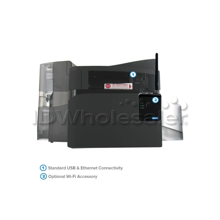 Fargo DTC4500e ID Card Printer - Single-Sided with Locking Same-Side Hopper, Magnetic Stripe and Smart Card Encoding