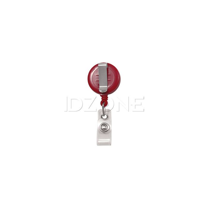 Round Badge Reels - 1.25'' - Belt Clip - Clear Strap 