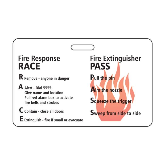 R.A.C.E. & P.A.S.S. Fire Safety Cards