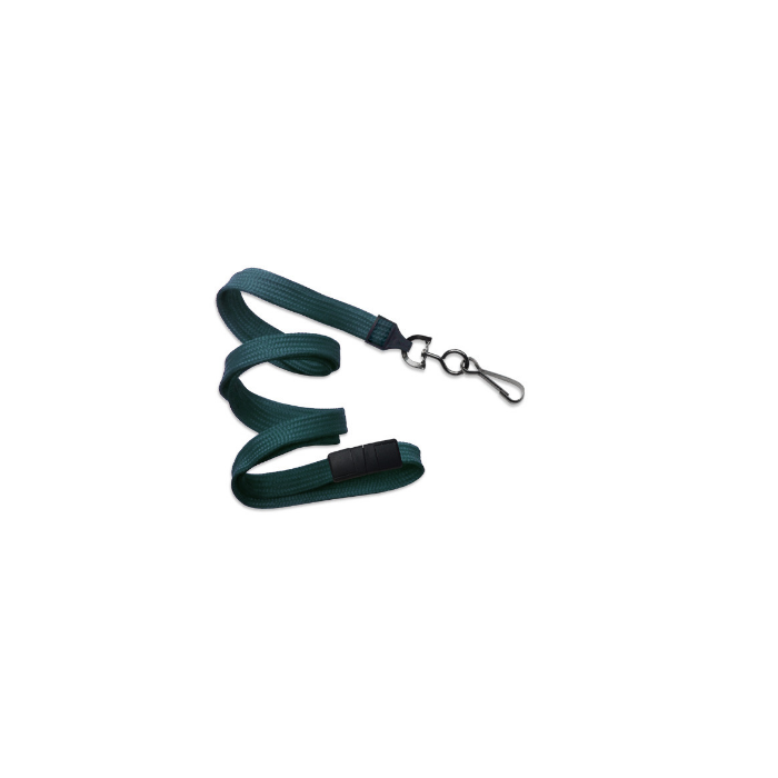 3/8'' Teal Flat Braid Lanyard with Black-Oxide Swivel Hook  