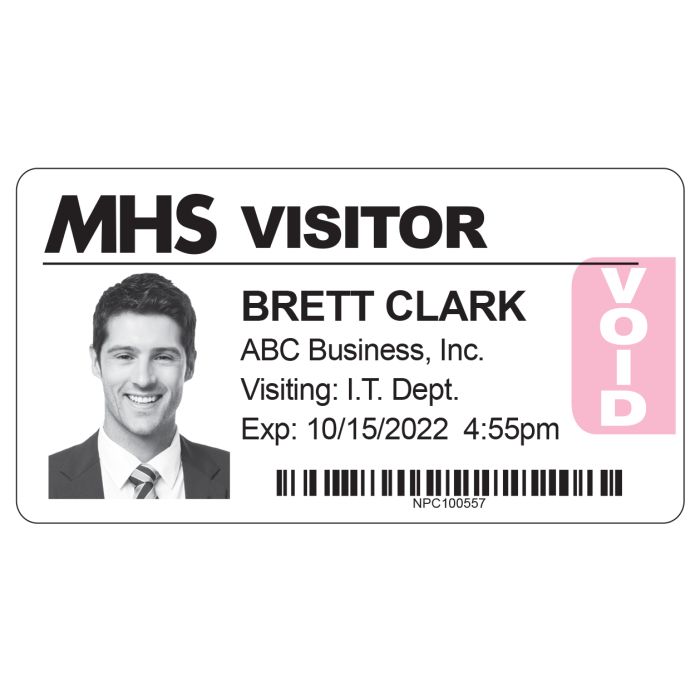 Thermal Printable TAB-Expiring Badge, 3" 