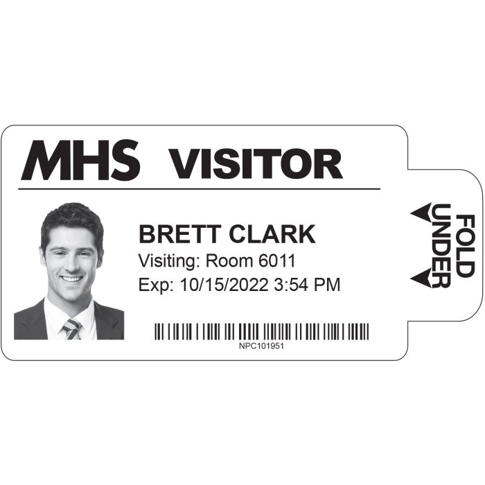 Thermal Printable TAB-Expiring Badge, 4" 