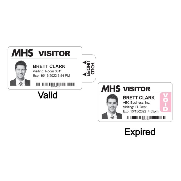 Thermal Printable TAB-Expiring Badge, 4" 