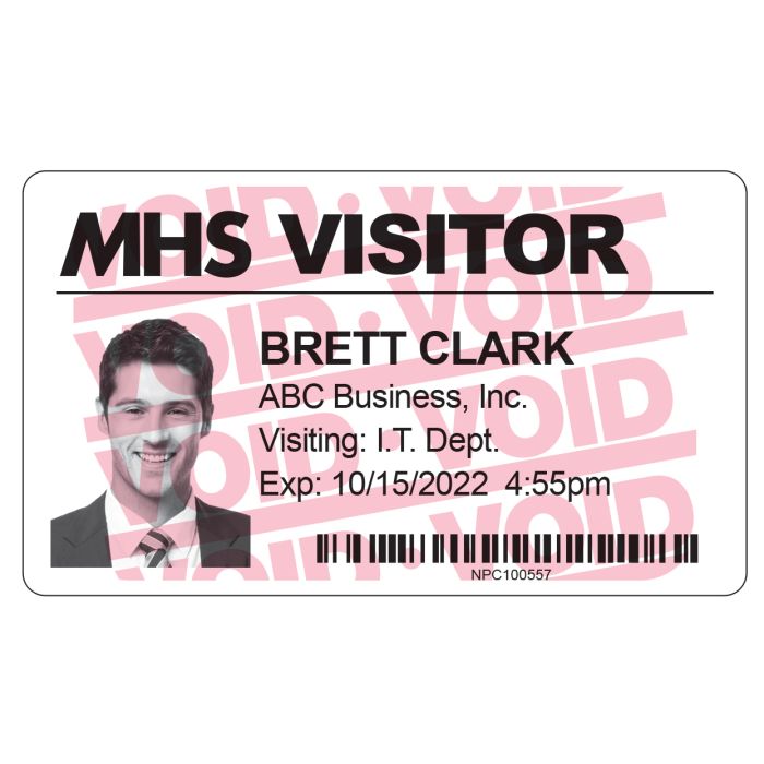 Thermal-Printable Full Expiring Badge, 3 in 
