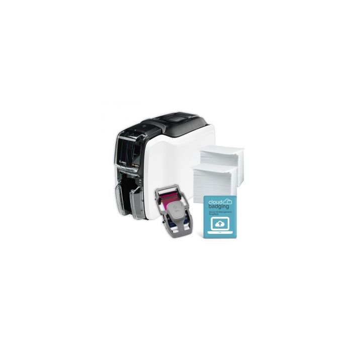Zebra ZC100 LT Series Single-Sided Card Printer Bundle