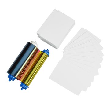 Zebra 106000-10L2 Color Ribbon & Card Bundle - YMCO - 400 prints