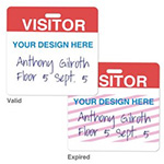 Custom Clip-on ONEstep TIMEbadge Handwritten Expiring Visitor Badge - One Day Shop Custom Clip-on ONEstep TIMEbadge Handwritten Expiring Visitor Badge - One Day