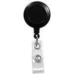 Shop Round Badge Reels - Black - Belt Clip